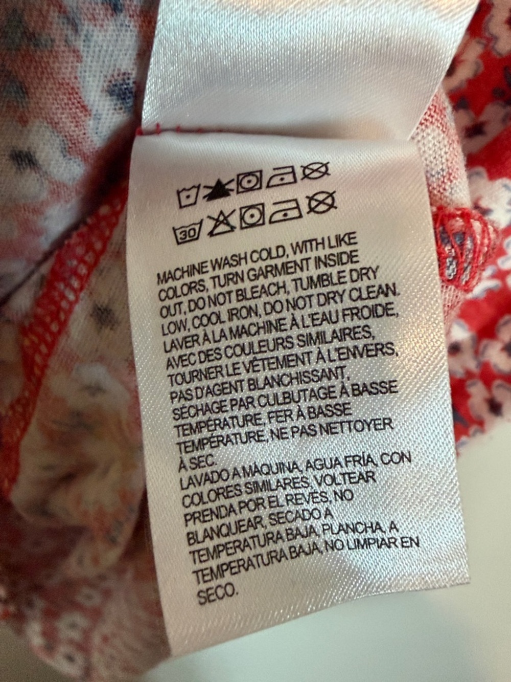 Lucky Brand Red Floral Tee Soft Cotton Modal Short Sleeve Top Size S - Picture 5 of 10